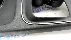 Center console trim with cup holders Dodge Durango 14-16 black, scratches, peeling coating, swollen chrome