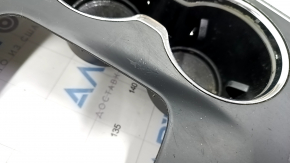 Center console trim with cup holders Dodge Durango 14-16 black, scratches, peeling coating, swollen chrome