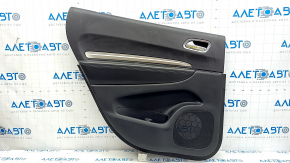 Door trim card rear left Dodge Durango 11-15 black SXT, armrest leather black, molding gray, dented, for dry cleaning