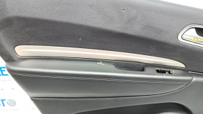 Door trim card rear left Dodge Durango 11-15 black SXT, armrest leather black, molding gray, dented, for dry cleaning