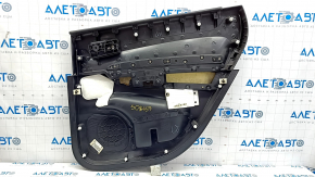 Door trim card rear left Dodge Durango 11-15 black SXT, armrest leather black, molding gray, dented, for dry cleaning