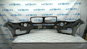 Bare front bumper BMW X5 F15 14-18 for 2 parking sensors, headlight washers, camera, graphite, scratches, pressed, holes drilled