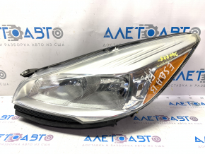 Headlight front left bare Ford Escape MK3 13-16 prerest, halogen, with mount, with overlay, spider web, for polishing, without plug, broken mounts
