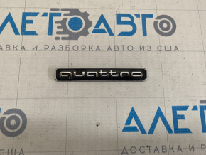 Emblem inscription quattro trunk lid Audi A6 C7 12-18 black