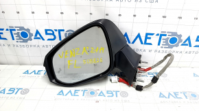 Side mirror left Toyota Venza 21- 12 pins, turn signal, heating, BSM, backlight, black