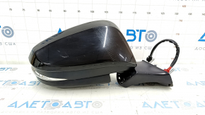 Side mirror right Toyota Venza 21-12 pins, turn signal, heated, BSM, backlight, black, broken mount, no cover, for spare parts