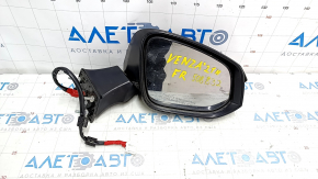 Side mirror right Toyota Venza 21-12 pins, turn signal, heated, BSM, backlight, black, broken mount, no cover, for spare parts