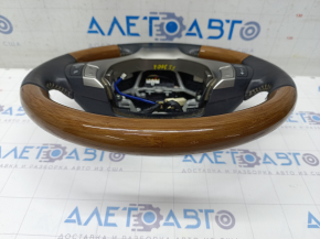 Naked steering wheel Lexus ES300h ES350 13-15 pre-rest, black leather, light wood, heated, scratches on the pad