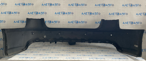 Bare rear bumper Audi A6 C7 16-18 rest s-line for parking sensors, black, tear of fastening, scratches