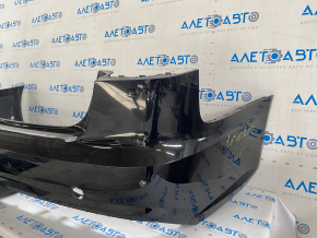 Bare rear bumper Audi A6 C7 16-18 rest s-line for parking sensors, black, tear of fastening, scratches