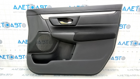 Door trim card front right Honda CRV 17-22 black, cloth, gray molding, scratches