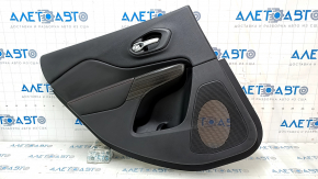 Door trim card rear left Jeep Cherokee KL 14-18 black with black insert, leather, red stitching, Trailhawk, scratches