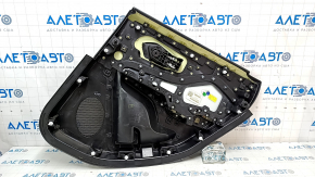 Door trim card rear left Jeep Cherokee KL 14-18 black with black insert, leather, red stitching, Trailhawk, scratches