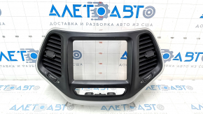 Frame for radio with air ducts Jeep Cherokee KL 14-18 for large display, gray, scratches