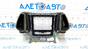 Frame for radio with air ducts Jeep Cherokee KL 14-18 for large display, gray, scratches
