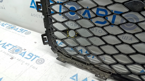 Radiator grill Audi Q7 4L 10-15 black gloss, with emblem, parking brake light mounts are peeled off