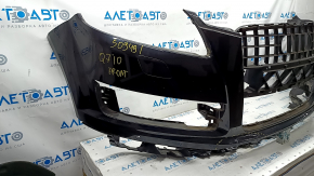 Bare front bumper Audi Q7 4L 10-15 for parking sensors, black, pressed, broken fastener