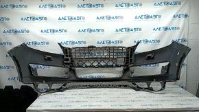 Bare front bumper Audi Q7 4L 10-15 for parking sensors, black, pressed, broken fastener
