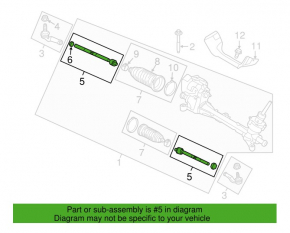 Steering rod left Ford Focus mk3 11-18