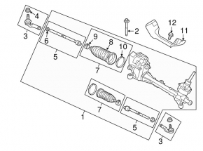 Steering rod left Ford Focus mk3 11-18