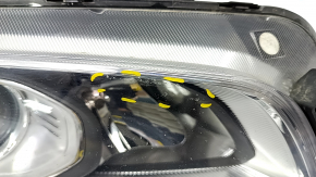 Front right headlight complete Hyundai Kona 18-21 with bracket, sand, bumps
