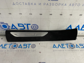 Door sill trim rear left BMW X5 F15 14-18 black for 3 rows with chrome insert