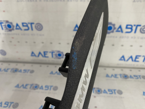 Door sill trim rear right BMW X5 F15 14-18 black under 3 rows with chrome insert, scratches