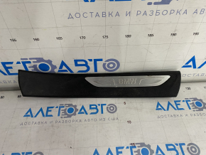 Door sill trim rear right BMW X5 F15 14-18 black under 3 rows with chrome insert, scratches