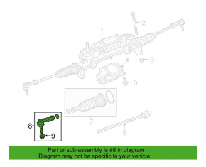 Tie Rod End Left Chrysler 200 15-17