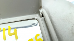 Right visor Nissan Versa 12-19 usa gray, without hook, with mirror, cracks
