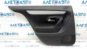 Door trim card rear left VW CC 08-17 black with black insert leather, armrest leather, gray molding, scratch