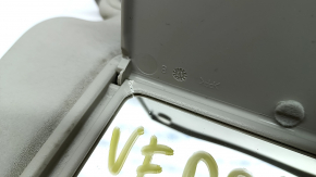 Left visor Nissan Versa 12-19 usa gray, without hook, with mirror, cracks