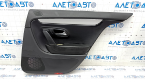 Door trim card rear right VW CC 08-17 black with black insert leather, armrest leather, gray molding, scratch
