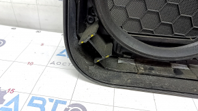 Door trim card front left VW CC 08-17 black with black insert leather, armrest leather, gray molding, scratch, broken fasteners, trim came apart