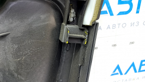 Door trim card front left VW CC 08-17 black with black insert leather, armrest leather, gray molding, scratch, broken fasteners, trim came apart