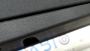 Door trim card front left VW CC 08-17 black with black insert leather, armrest leather, gray molding, scratch, broken fasteners, trim came apart