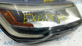 Front right headlight complete Ford Explorer 16-19 rest, halogen + LED, light, for polishing