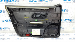 Door trim card front right VW CC 08-17 black with black insert leather, armrest leather, gray molding, broken fasteners