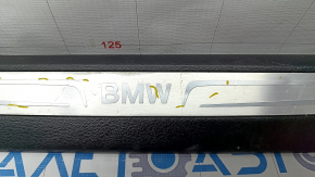 Door sill trim front right BMW X5 F15 14-18 black with chrome insert, scratches