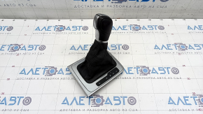 Gear knob VW CC 08-17 black leather, chrome swelled, scratches