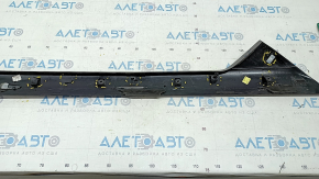 Right windshield pillar trim Ford Explorer 16-19 black gloss, broken fastener, missing seal