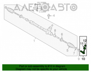 Left steering tip Mitsubishi Outlander 14-21 torn boot