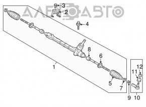 Left steering tip Mitsubishi Outlander 14-21 torn boot