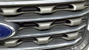 Radiator grill with frame and chrome in assembly Ford Explorer 16-17 rest, with emblem, sand