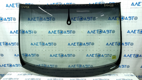 Windshield Audi Q7 4L 10-15 Plikington, under rain sensor, chips, air on edge