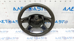 Bare steering wheel Audi Q7 4L 10-15 without heating, beige leather, scratches, peeling coating