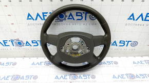Bare steering wheel Audi Q7 4L 10-15 without heating, beige leather, scratches, peeling coating