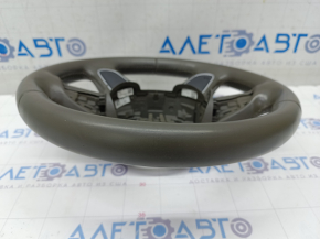 Bare steering wheel Audi Q7 4L 10-15 without heating, beige leather, scratches, peeling coating