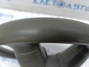 Bare steering wheel Audi Q7 4L 10-15 without heating, beige leather, scratches, peeling coating