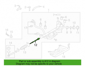 Steering rod right Subaru Legacy 15-19